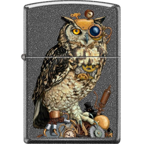 Cool Ironstone Steampunk Owl Zippo Lighter - Picture 1 of 1